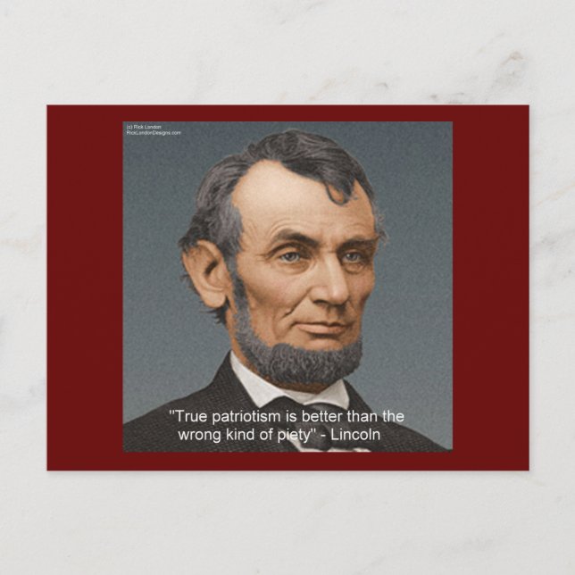 Abe Lincoln Zitat "True Piety" Postkarte (Vorderseite)
