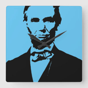 ABE LINCOLN (ZWEI) QUADRATISCHE WANDUHR