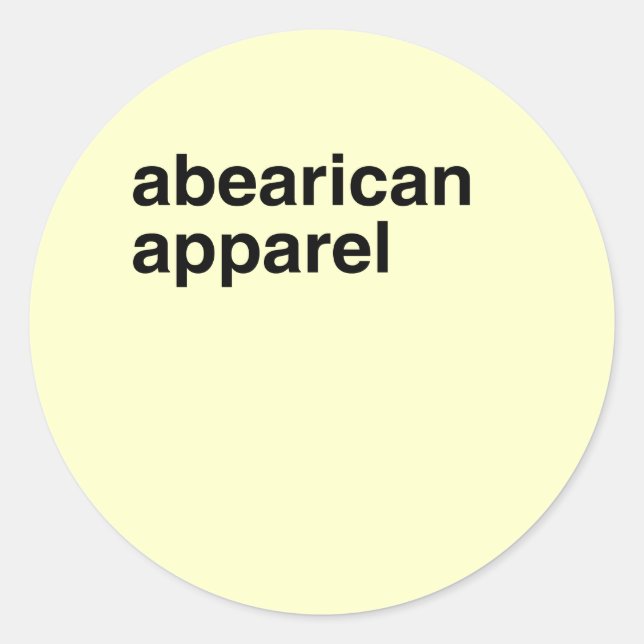 Abearican Apparel Runder Aufkleber (Vorderseite)