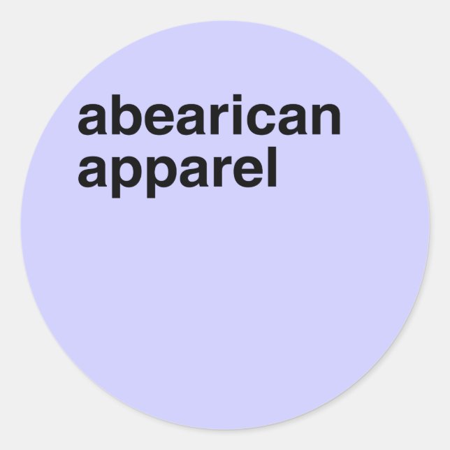 Abearican Apparel Runder Aufkleber (Vorderseite)