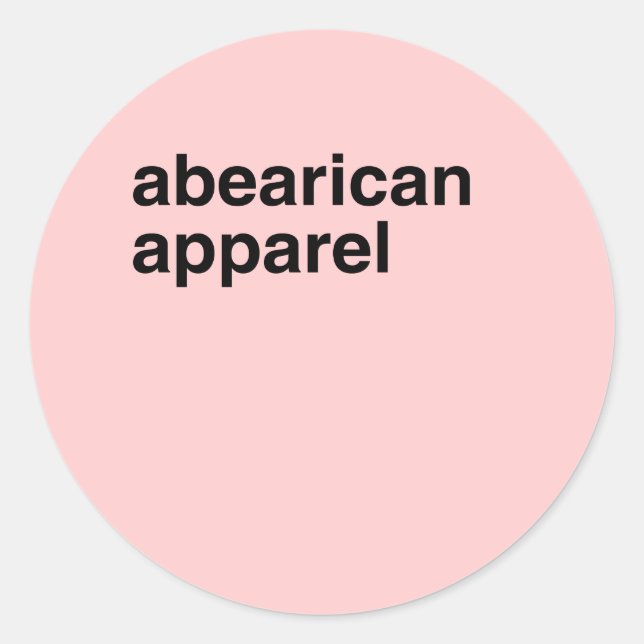 Abearican Apparel Runder Aufkleber (Vorderseite)