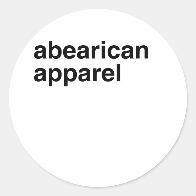 Abearican Apparel Runder Aufkleber (Vorderseite)