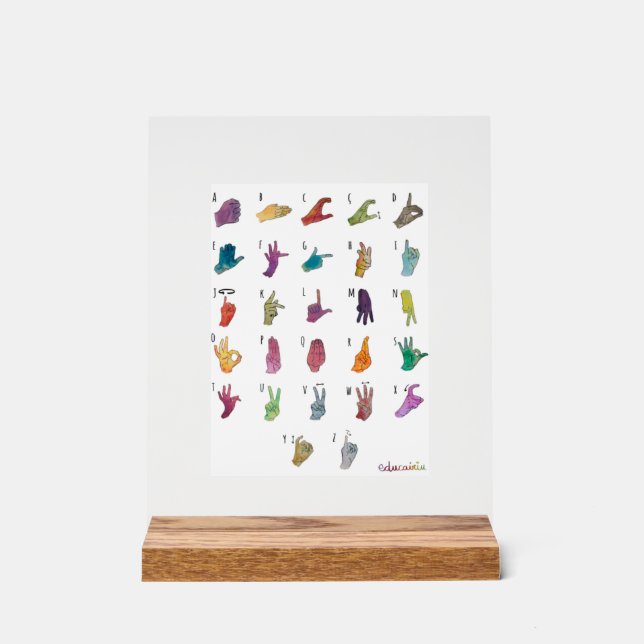 ABECEDARIO LENGUA DE SIGNOS ACRYLSCHILD (Vorderseite)