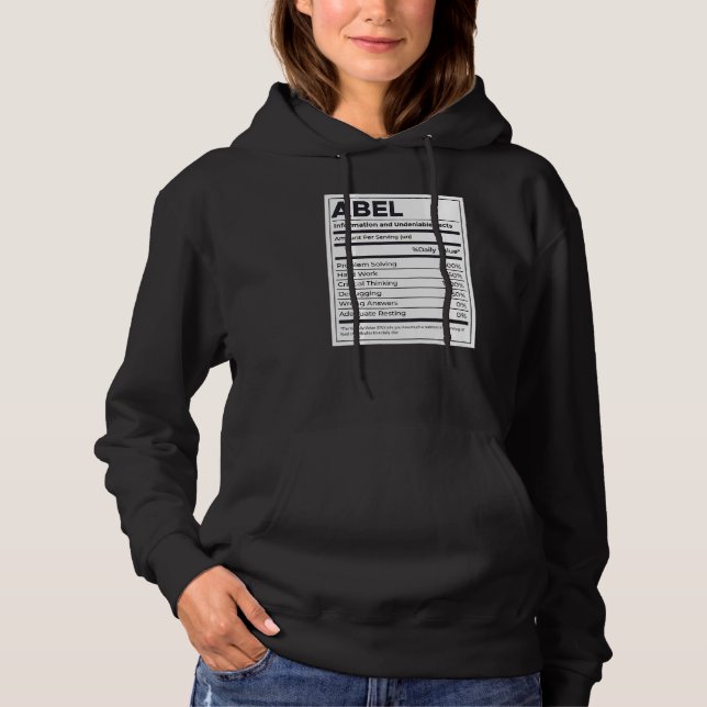 Abel Ernährungsinformation Problem lösen Hoodie (Vorderseite)