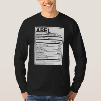 Abel Ernährungsinformation Problem lösen T-Shirt
