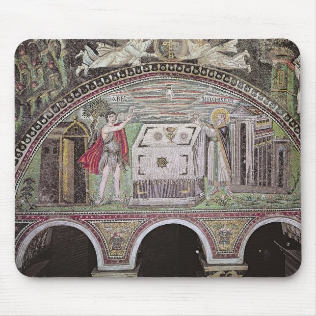 Abel und Melchisedech, die am Altar anbieten Mousepad (Vorne)