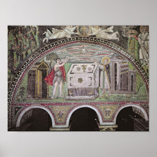 Abel und Melchisedech, die am Altar anbieten Poster