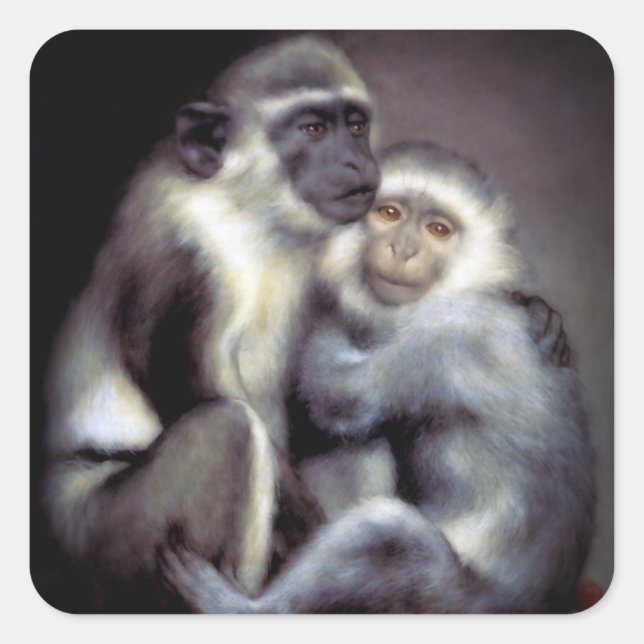 Abelard und Heloise Quadratischer Aufkleber (Vorderseite)