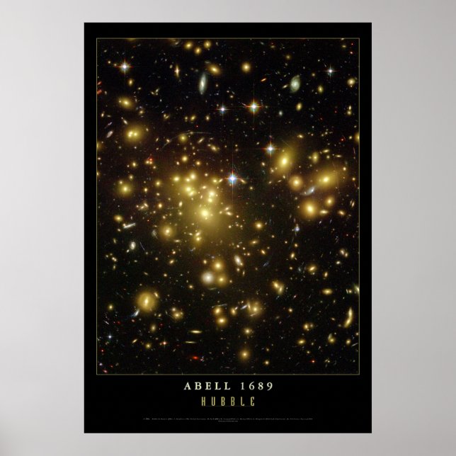 Abell 1689 Galaxies Astronomie Poster (Vorne)