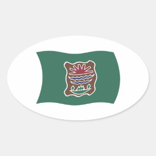 Abenaki-Stammesflaggenaufkleber Ovaler Aufkleber