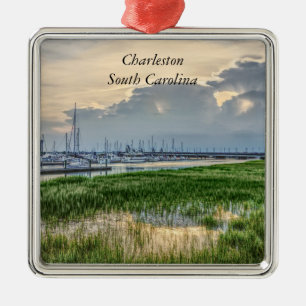 Abend am Charleston Harbor Ornament Aus Metall