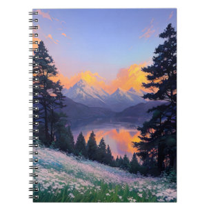 Abend am Hidden Mountain Lake Notizblock