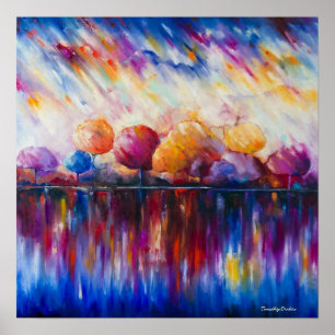 Abend am See-Leinwand-Druck Poster