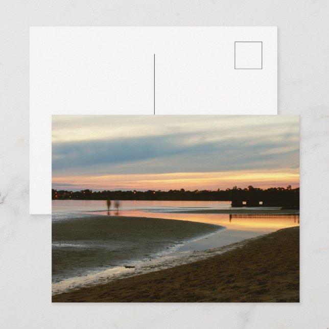 Abend am Strand Postkarte (Vorne/Hinten)