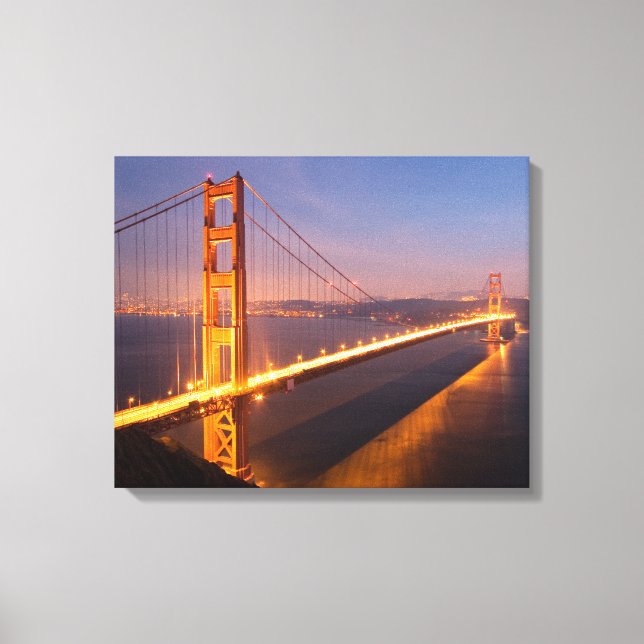 Abend an der Golden Gate Bridge Leinwanddruck (Vorderseite)