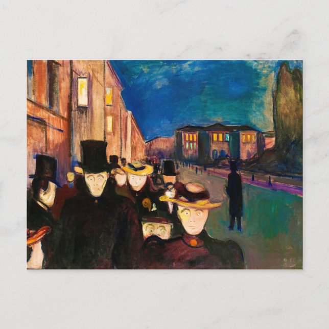 Abend an der Karl Johan Street (1892) Postkarte (Vorderseite)