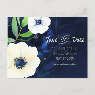 Abend Anemones Wedding Save the Date Ankündigungspostkarte