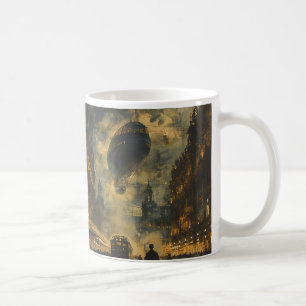 Abend Ankunft - Eine Steampunk Street Szene Kaffeetasse