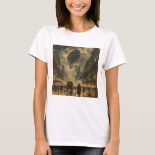 Abend Ankunft - Eine Steampunk Street Szene T-Shirt