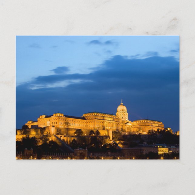 Abend auf der Burg Buda in Budapest Postkarte (Vorderseite)