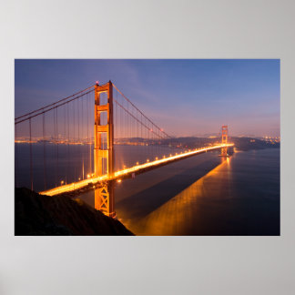 Abend auf der Golden Gate Bridge Poster