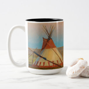 Abend auf der Reservierung für Blackfeet durch Dix Zweifarbige Tasse