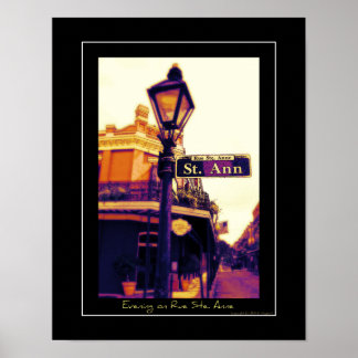 Abend auf der Rue Ste. Anne Poster