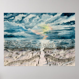 Abend Beach Sunset Art Printing Poster