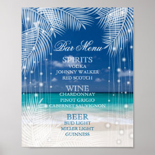 Abend Beach Wedding - Bar Menu Poster
