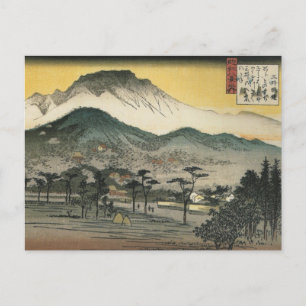 Abend Blick auf einen Tempel in den Hügeln von And Postkarte