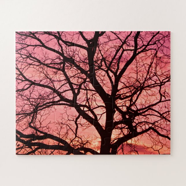 Abend Blush Tree Silhouette Puzzle (Horizontal)