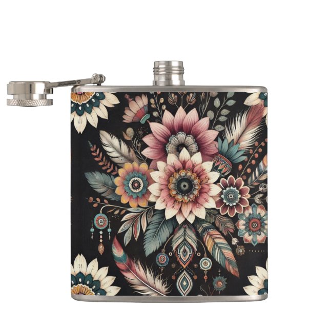 Abend Boho Blooms Flachmann (Geöffnet)