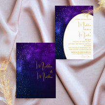 Abend Celestial Sky Gold Stars Moderne Hochzeit