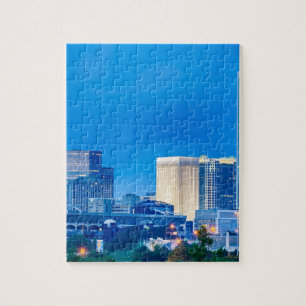 Abend Charlottes Nord-Carolina Skyline königin Puzzle