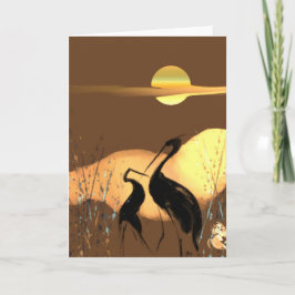 Abend Cranes Grußkarte Karte