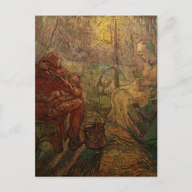 Abend - Die Uhr von Vincent van Gogh Postkarte (Vorderseite)