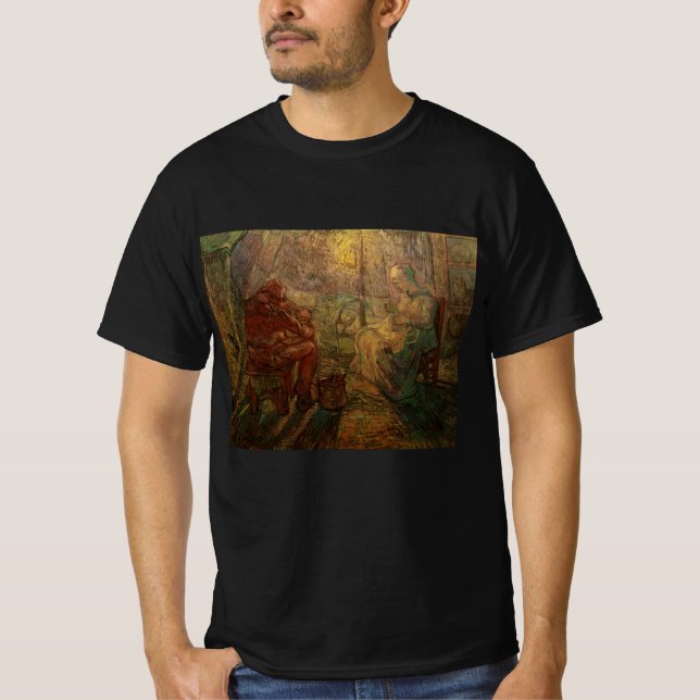Abend - Die Uhr von Vincent van Gogh T-Shirt (Vorderseite)