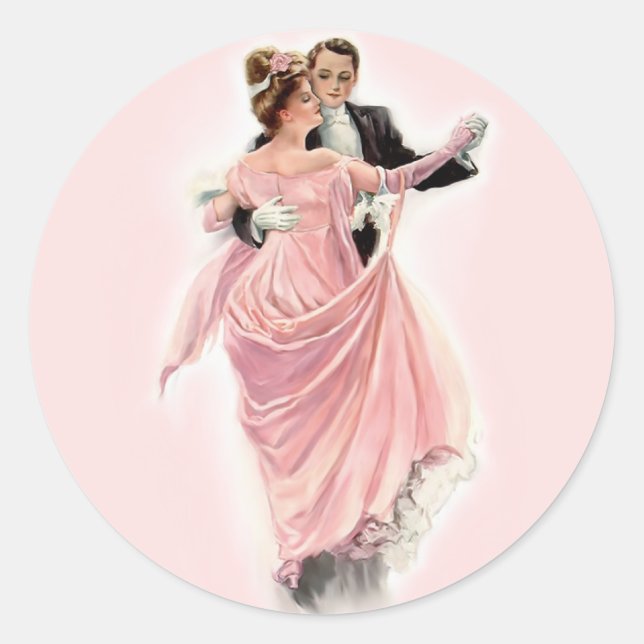 Abend Elegance Runder Aufkleber (Vorderseite)