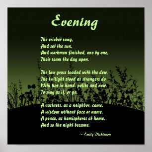 Abend; Emily Dickinson-Plakat Poster