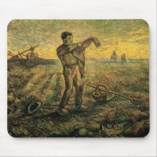 Abend - Ende des Tages von Vincent van Gogh Mousepad