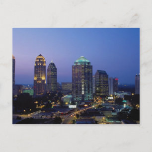 Abend fällt über Atlanta, Georgia, USA Postkarte