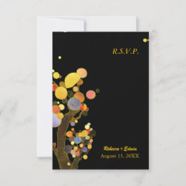 Abend Garden Trees Modern Wedding RSVP Karte