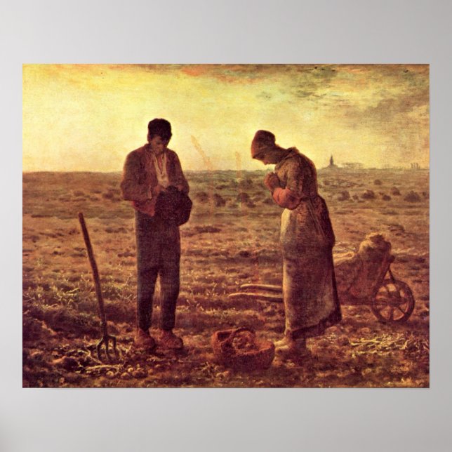 Abend Gebet von Jean-Francois Millet Poster (Vorne)