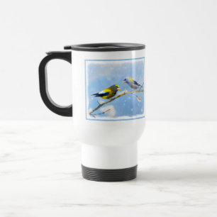 Abend Grosbeak Malerei - Niedliche Original Hunde Reisebecher