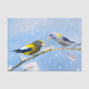 Abend Grosbeak Malerei - Niedliche Original Hunde  Seidenpapier