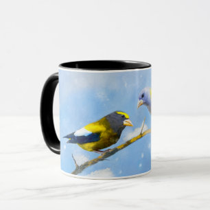 Abend Grosbeak Malerei - Niedliche Original Hunde  Tasse