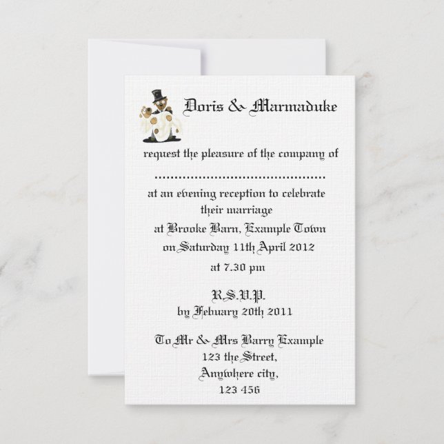 Abend Hochzeitsempfang Einladung (Vorderseite)