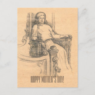 Abend im alten Haus Postkarte