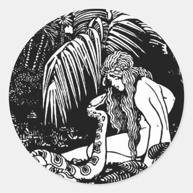 Abend im Garten Runder Aufkleber (Vorderseite)