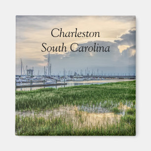 Abend im Hafen von Charleston Magnet